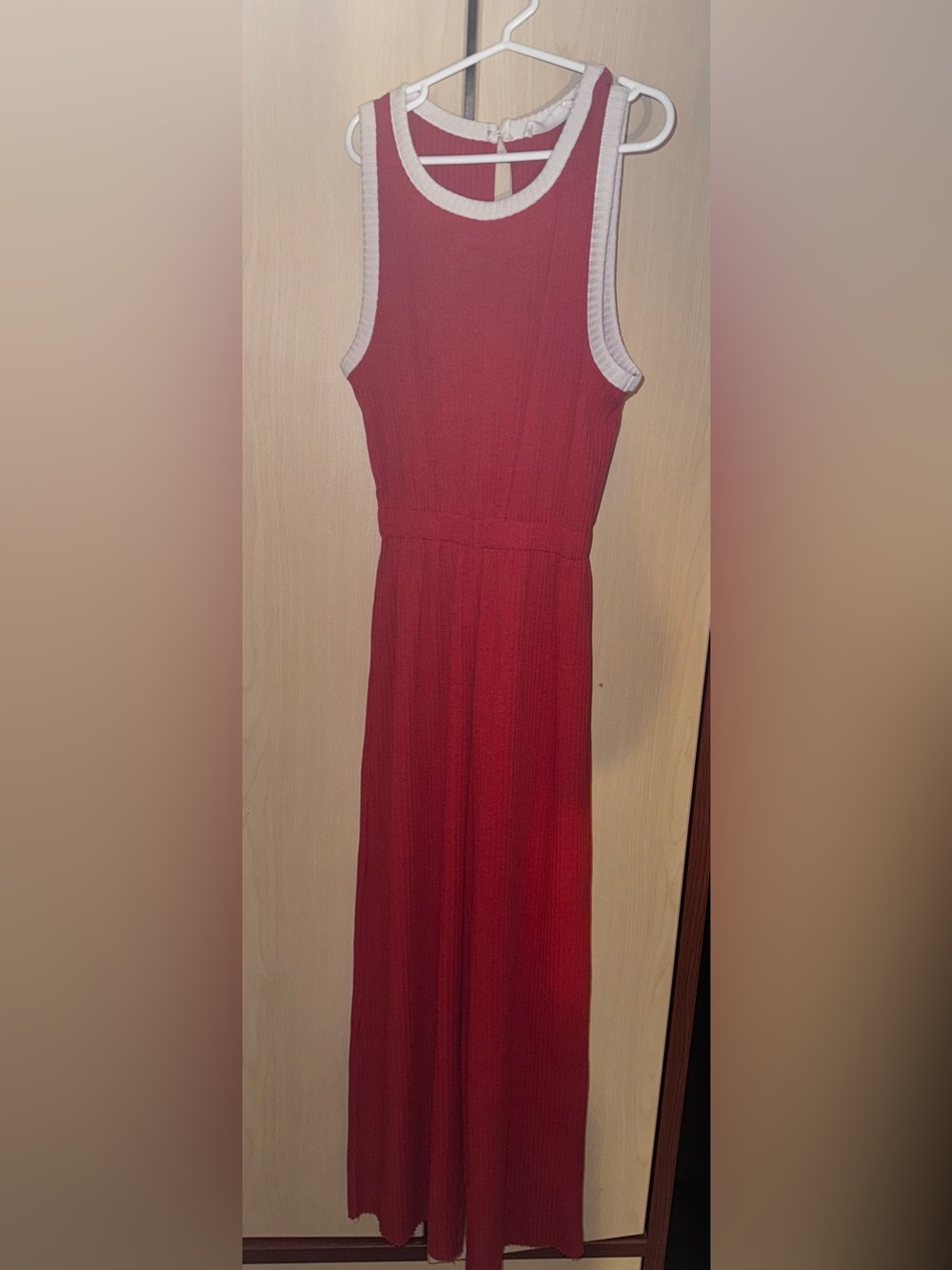 Zara Girls Red Ribbed Sleeveless Wide Leg Jumpsuit Size 11/12